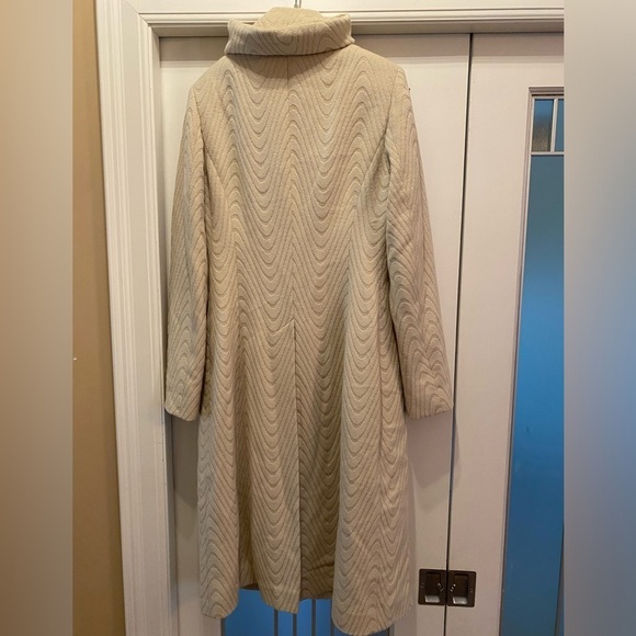 Paul Ho Haute Couture bodycon taupe lambswool angora full length coat. Size M - Picture 3 of 17